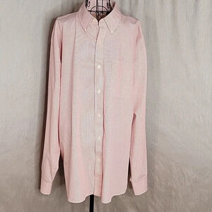EAGLE DRY GOODS Men's Red and White‎ Checkered Dress Shirt Large